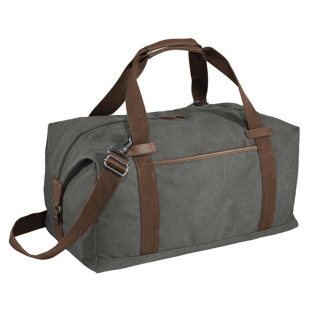 Port Authority BG803 Cotton Canvas Duffel in Dark Smoke Grey. Port Authority bags.