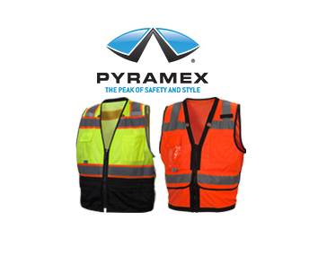 Pyramex Hi-Vis Orange and Yellow Vests