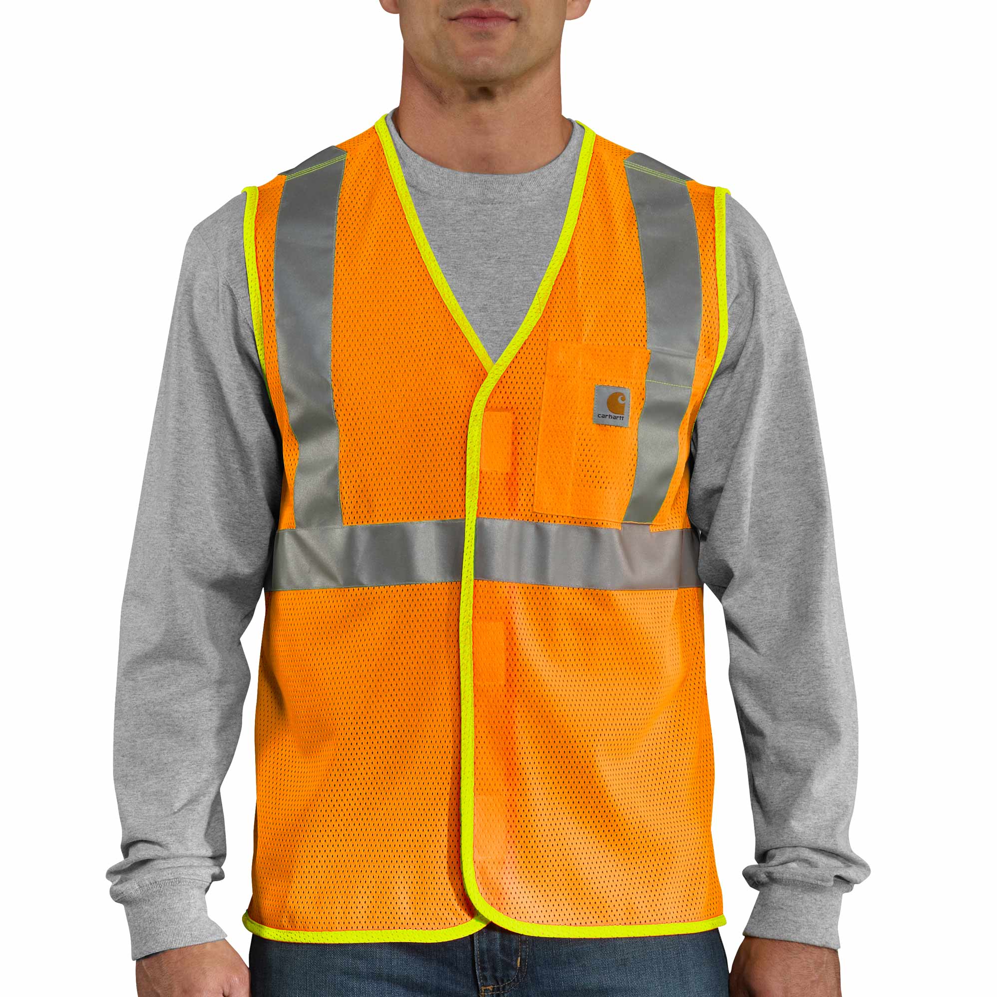 Carhartt 100501 Type R Class 2 High-Visibility Mesh Safety Vest - Brite Orange