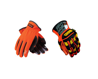 Orange and Yellow Work Gloves