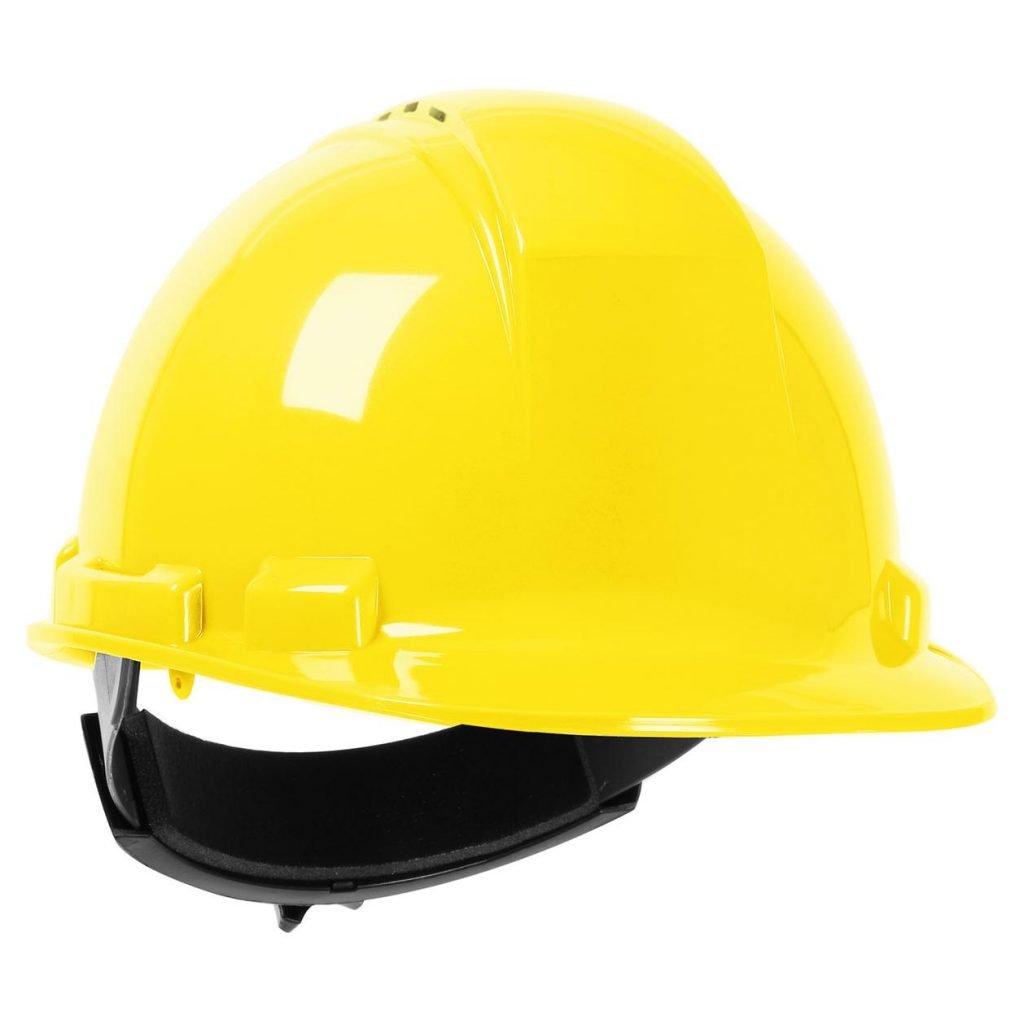 PIP Dynamic Hard Hats - Whistler Vented Cap Style Hard Hat- 4-Point Ratchet Suspension in Yellow