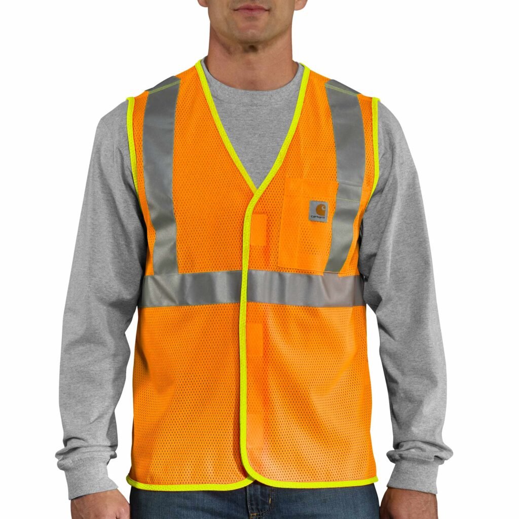 Carhartt 100501 Type R Class 2 High-Visibility Mesh Safety Vest - Brite Orange