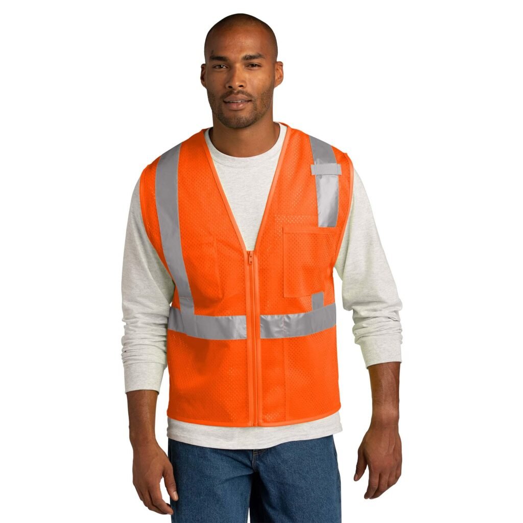 CornerStone CSV102 ANSI 107 Class 2 Mesh Zippered Vest - Orange