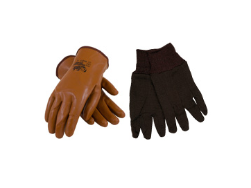 Brown and Tan Work Gloves