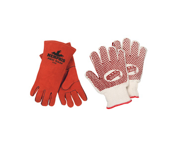 Red and Pink Work Gloves