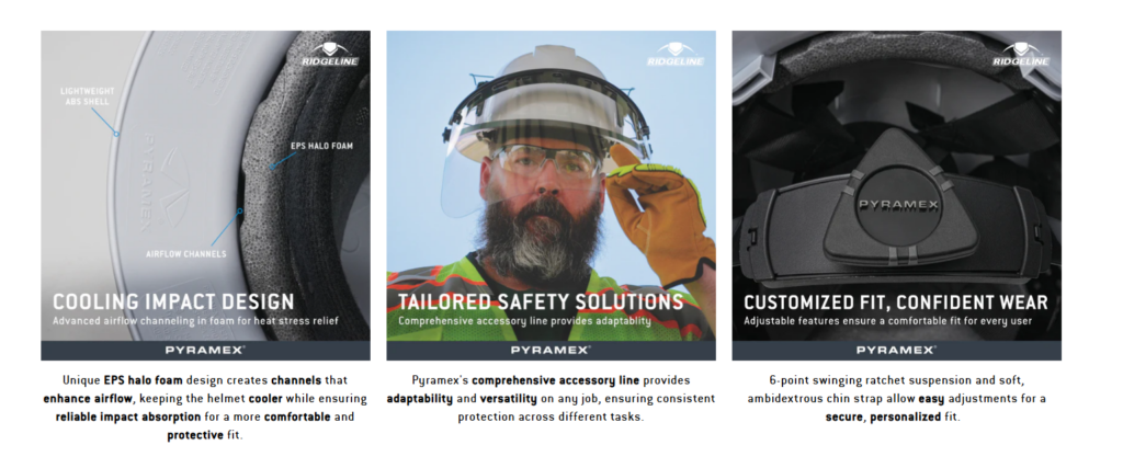 Pyramex Ridgeline T2 Full Brim Hard Hat