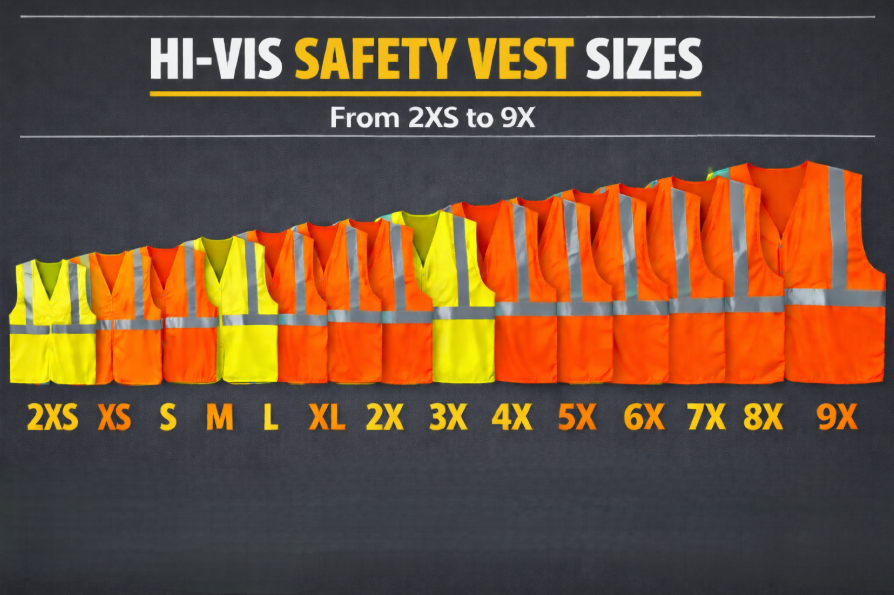 Hi-Vis Safety Vest Size Chart