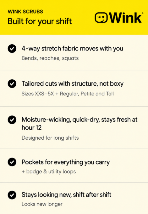 Wink Scrub Pant Features